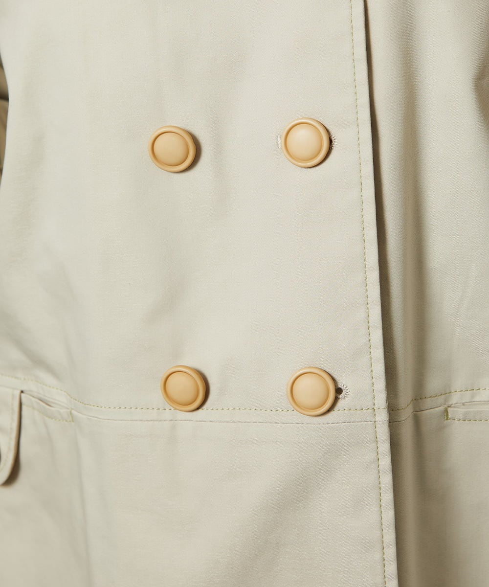 GJJDD30380 Jocomomola(ホコモモラ) 裏地プリントロングコート ベージュ