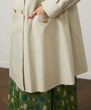 GJJDD30380 Jocomomola(ホコモモラ) 裏地プリントロングコート ベージュ