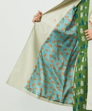 GJJDD30380 Jocomomola(ホコモモラ) 裏地プリントロングコート ベージュ