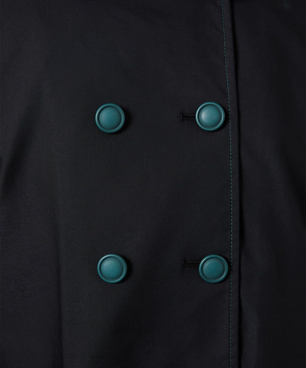 GJJDD30380 Jocomomola(ホコモモラ) 裏地プリントロングコート ブラック