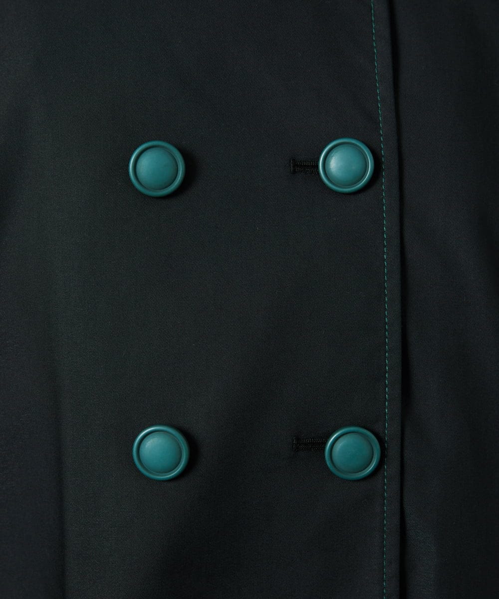 GJJDD30380 Jocomomola(ホコモモラ) 裏地プリントロングコート ブラック