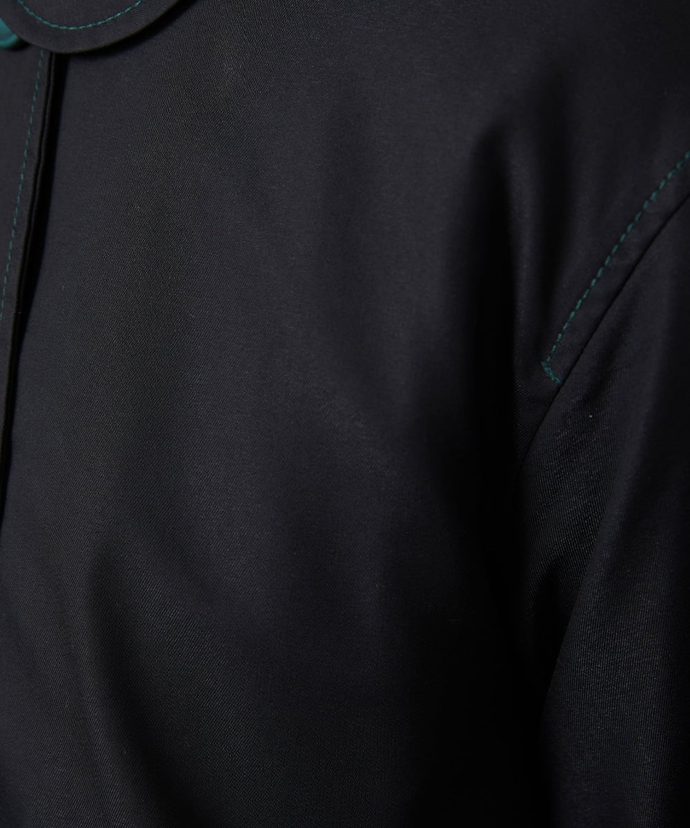 GJJDD30380 Jocomomola(ホコモモラ) 裏地プリントロングコート ブラック