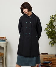 GJJDD30380 Jocomomola(ホコモモラ) 裏地プリントロングコート ブラック