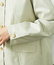 GJJDD31330 Jocomomola(ホコモモラ) 裏地プリント  ノーカラーミドル丈コート ベージュ