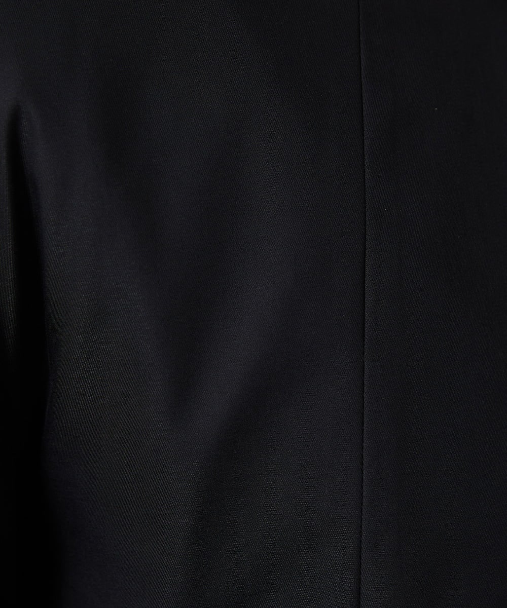 GJJDD31330 Jocomomola(ホコモモラ) 裏地プリント  ノーカラーミドル丈コート ブラック