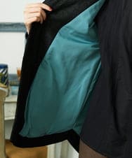 GJJDD37360 Jocomomola(ホコモモラ) Linea フラワージャカード 中綿入りコート ブラック