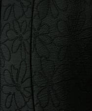 GJJDD37360 Jocomomola(ホコモモラ) Linea フラワージャカード 中綿入りコート ブラック