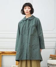 GJJDE03380 Jocomomola(ホコモモラ) Molino de vientoycasa 刺繍ロングコート グリーン