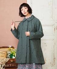 GJJDE03380 Jocomomola(ホコモモラ) Molino de vientoycasa 刺繍ロングコート グリーン