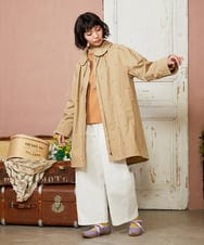 GJJDE03380 Jocomomola(ホコモモラ) Molino de vientoycasa 刺繍ロングコート ベージュ