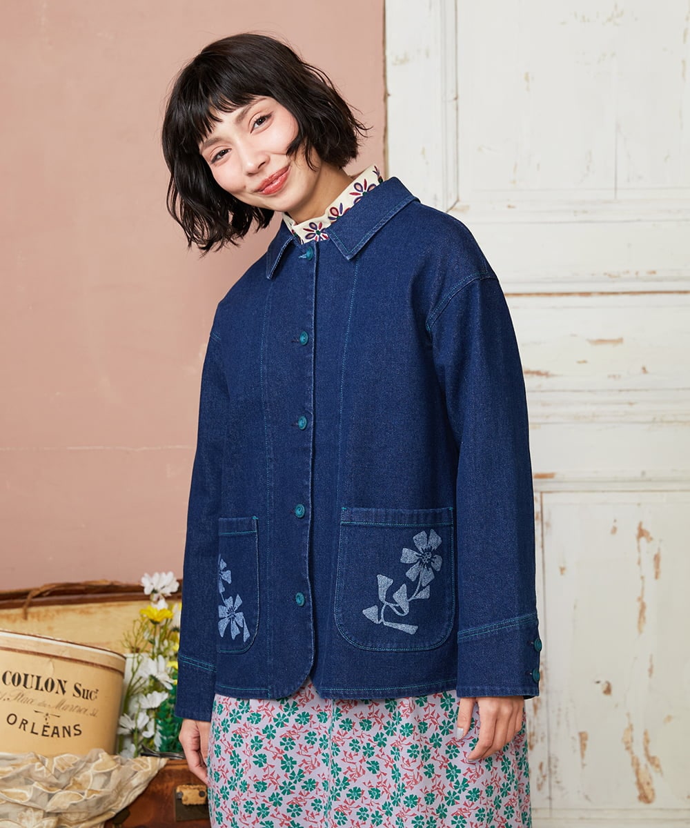 GJJDE39250 Jocomomola(ホコモモラ) デニムワークジャケット ネイビー