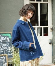 GJJDE39250 Jocomomola(ホコモモラ) デニムワークジャケット ネイビー