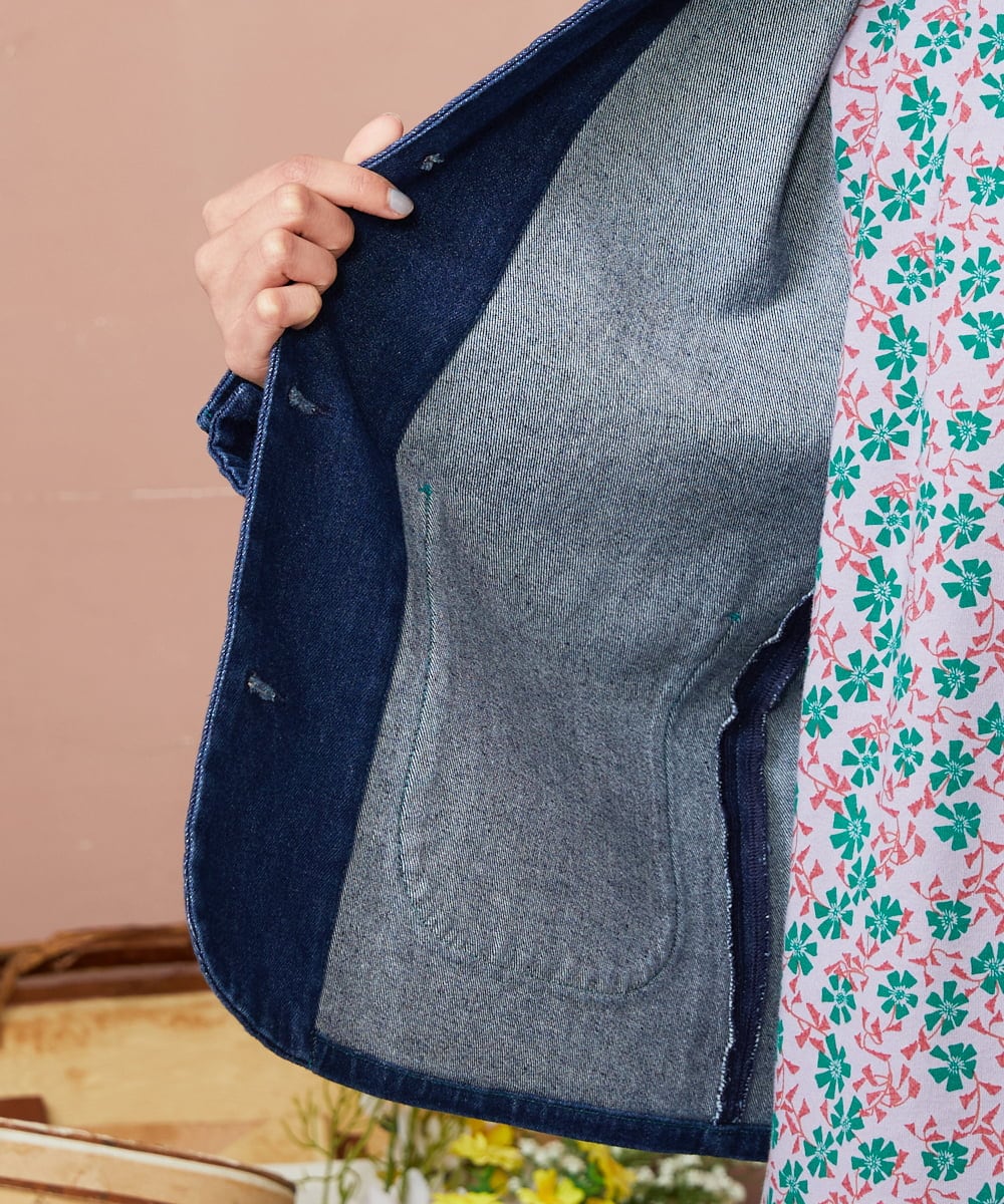 GJJDE39250 Jocomomola(ホコモモラ) デニムワークジャケット ネイビー