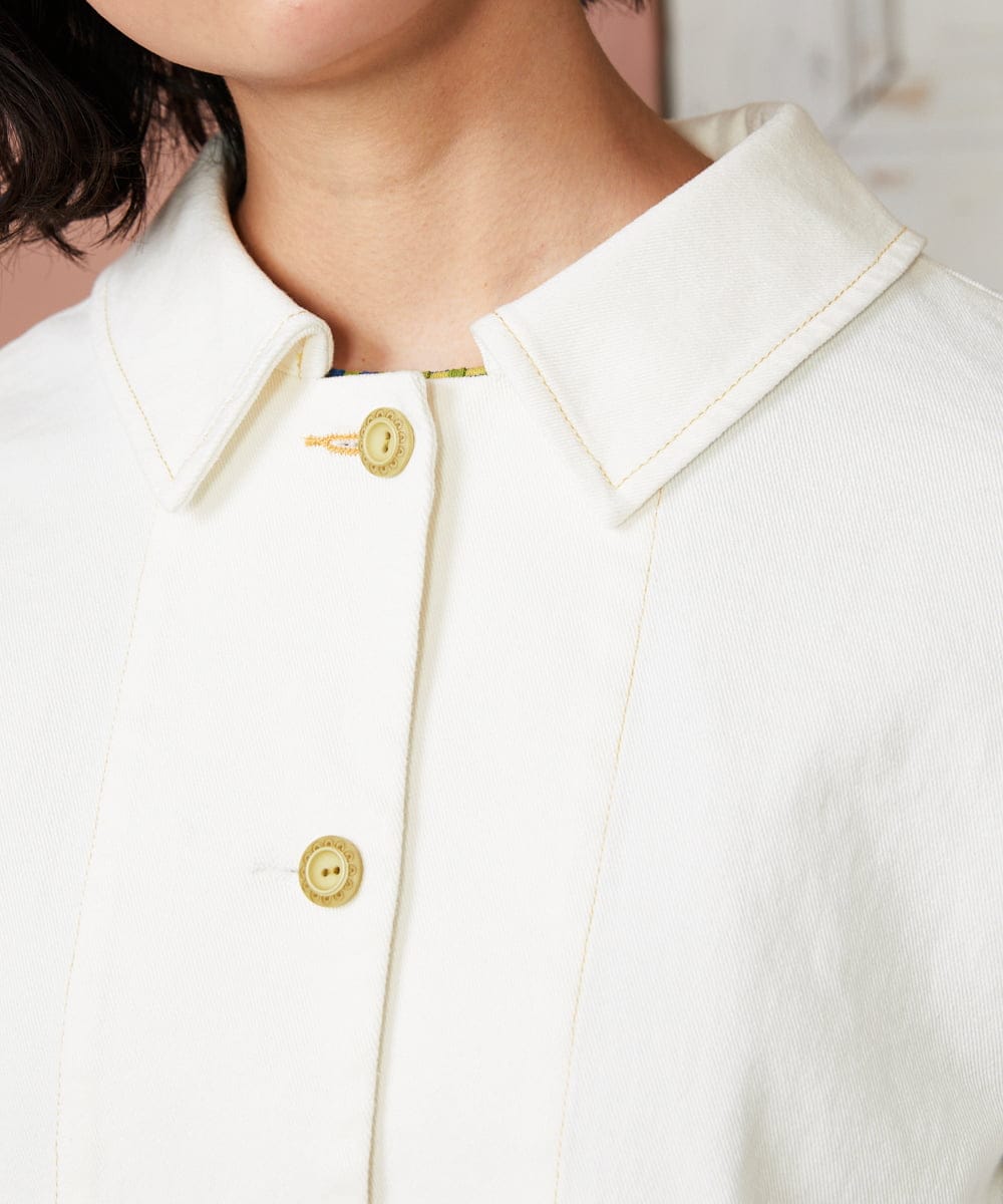 GJJDE40250 Jocomomola(ホコモモラ) カツラギワークジャケット アイボリー