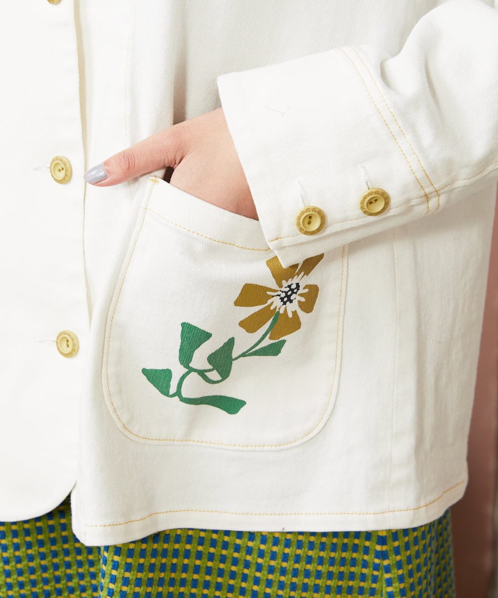 GJJDE40250 Jocomomola(ホコモモラ) カツラギワークジャケット アイボリー