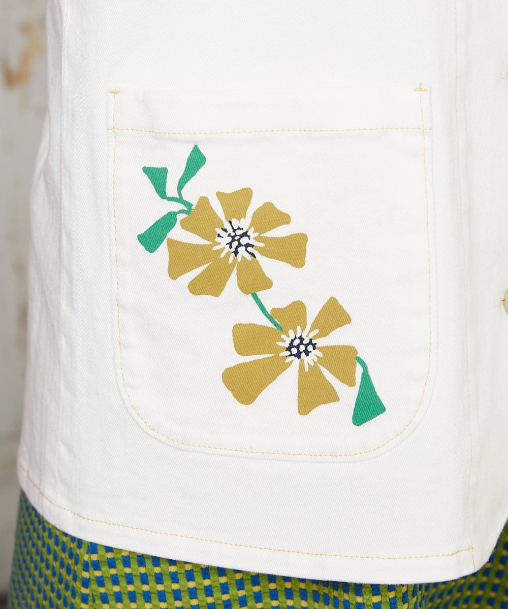 GJJDE40250 Jocomomola(ホコモモラ) カツラギワークジャケット アイボリー