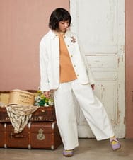 GJJDE40250 Jocomomola(ホコモモラ) カツラギワークジャケット アイボリー