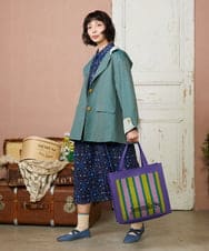 GJJDE43350 Jocomomola(ホコモモラ) Chorlito 千鳥チェックフード付きジャケット グリーン