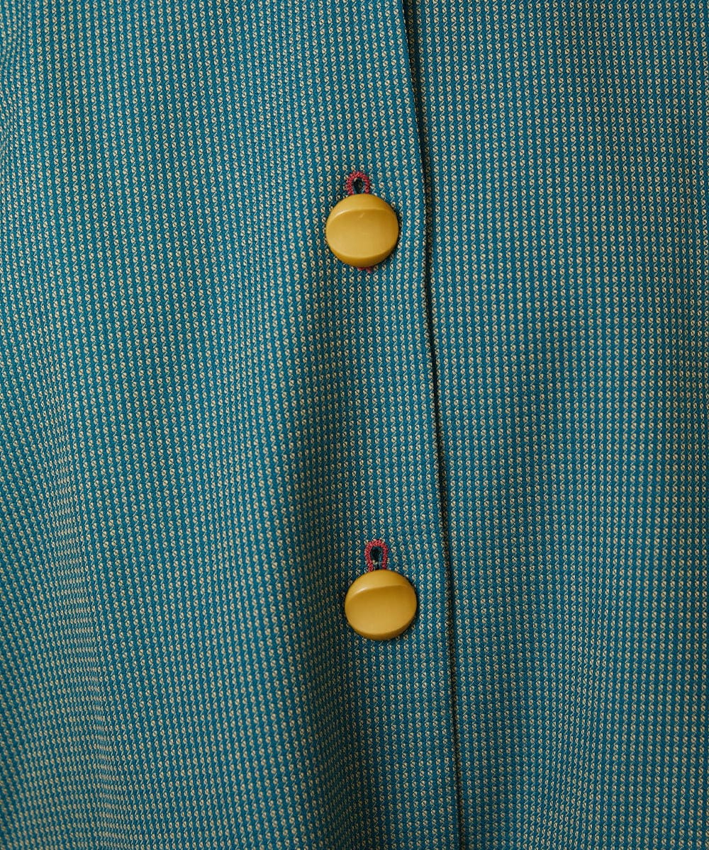 GJJDE43350 Jocomomola(ホコモモラ) Chorlito 千鳥チェックフード付きジャケット グリーン