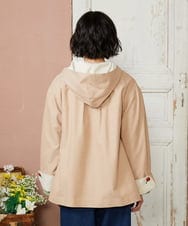 GJJDE43350 Jocomomola(ホコモモラ) Chorlito 千鳥チェックフード付きジャケット ベージュ