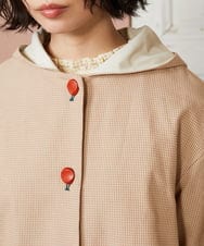 GJJDE43350 Jocomomola(ホコモモラ) Chorlito 千鳥チェックフード付きジャケット ベージュ