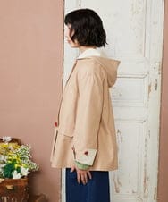 GJJDE43350 Jocomomola(ホコモモラ) Chorlito 千鳥チェックフード付きジャケット ベージュ