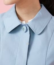 GJJDS30330 Jocomomola(ホコモモラ) 袖裏プリント ステンカラーコート イエロー