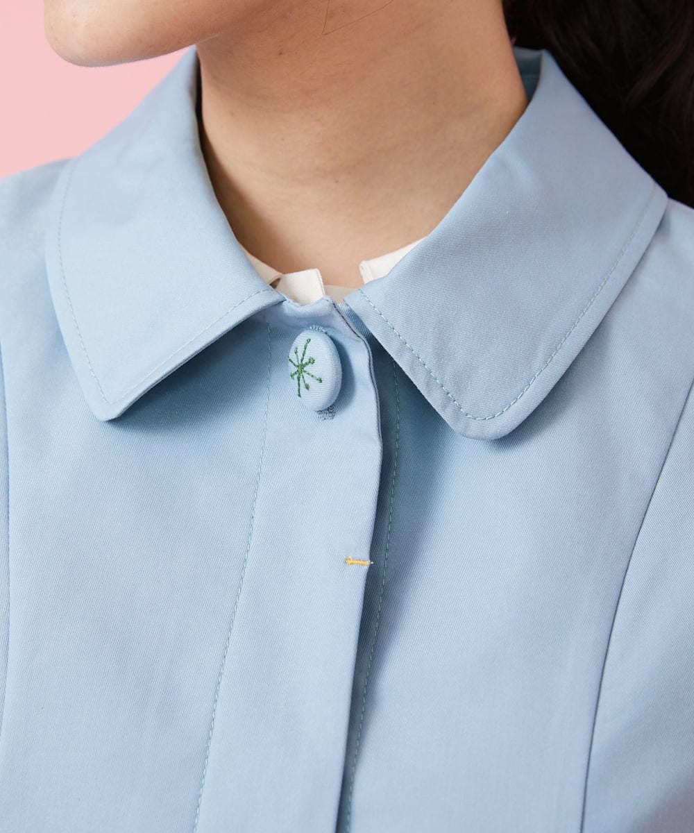 GJJDS30330 Jocomomola(ホコモモラ) 袖裏プリント ステンカラーコート イエロー