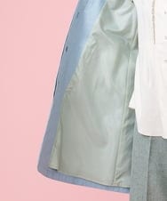 GJJDS30330 Jocomomola(ホコモモラ) 袖裏プリント ステンカラーコート イエロー