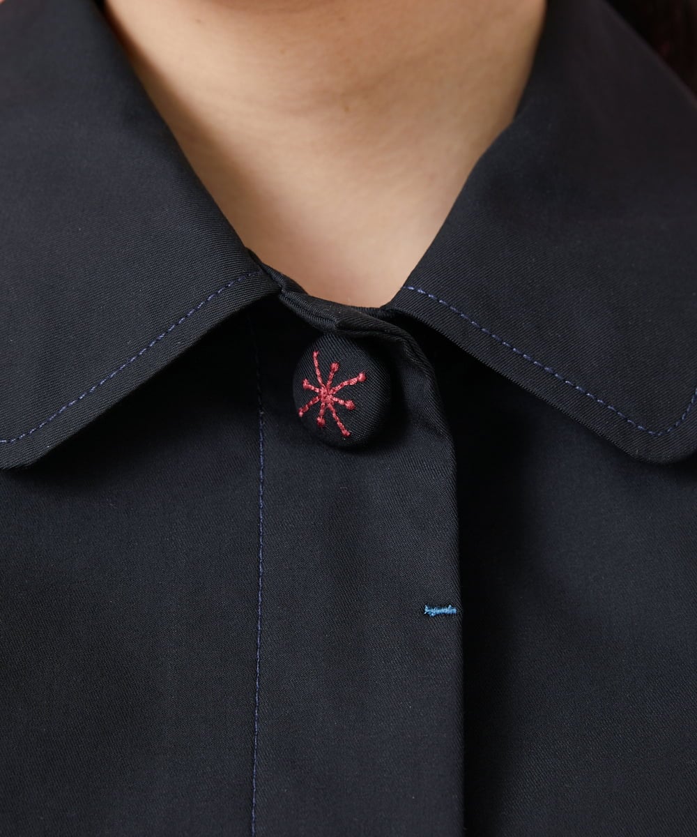 GJJDS30330 Jocomomola(ホコモモラ) 袖裏プリント ステンカラーコート イエロー