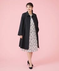 GJJDS30330 Jocomomola(ホコモモラ) 袖裏プリント ステンカラーコート イエロー