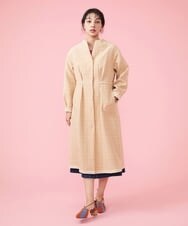GJJDS32400 Jocomomola(ホコモモラ) 【2WAY】リバーシブルチェックコート ベージュ