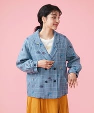 GJJDT37430 Jocomomola(ホコモモラ) Par ventana 刺繍ジャケット ブルー