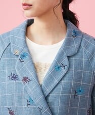 GJJDT37430 Jocomomola(ホコモモラ) Par ventana 刺繍ジャケット ブルー