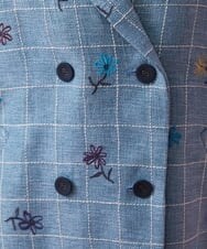GJJDT37430 Jocomomola(ホコモモラ) Par ventana 刺繍ジャケット ブルー