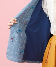 GJJDT37430 Jocomomola(ホコモモラ) Par ventana 刺繍ジャケット ブルー
