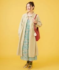 GJJDW39330 Jocomomola(ホコモモラ) Bulto ナイロンロングコート ベージュ