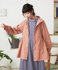 GJJFD31270 Jocomomola(ホコモモラ) Lisa ナイロンミドル丈スプリングコート ピンク