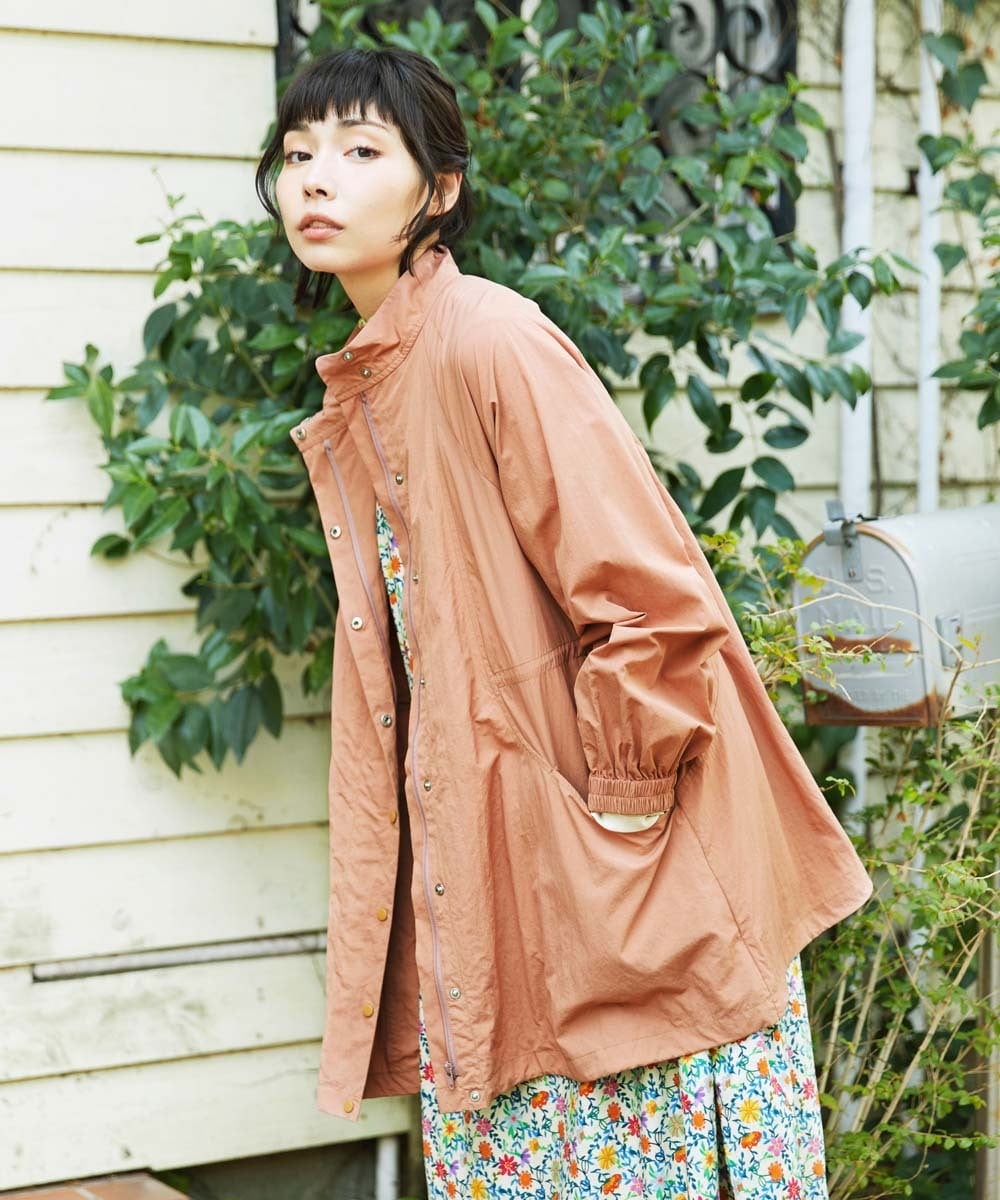 GJJFD31270 Jocomomola(ホコモモラ) Lisa ナイロンミドル丈スプリングコート ピンク