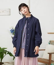 GJJFD31270 Jocomomola(ホコモモラ) Lisa ナイロンミドル丈スプリングコート ネイビー