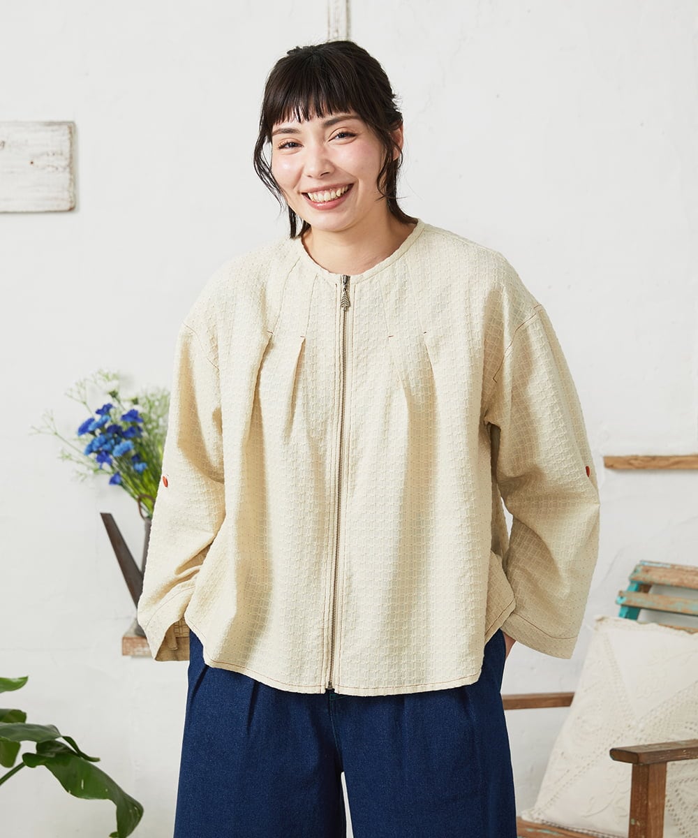 GJJFD35240 Jocomomola(ホコモモラ) Encrucijada ドビーノーカラージャケット ベージュ