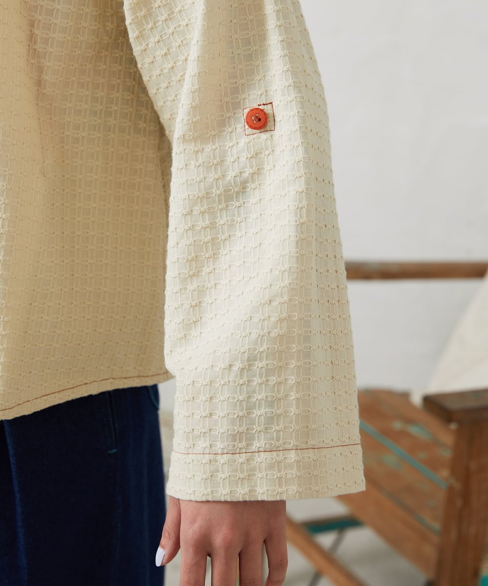 GJJFD35240 Jocomomola(ホコモモラ) Encrucijada ドビーノーカラージャケット ベージュ