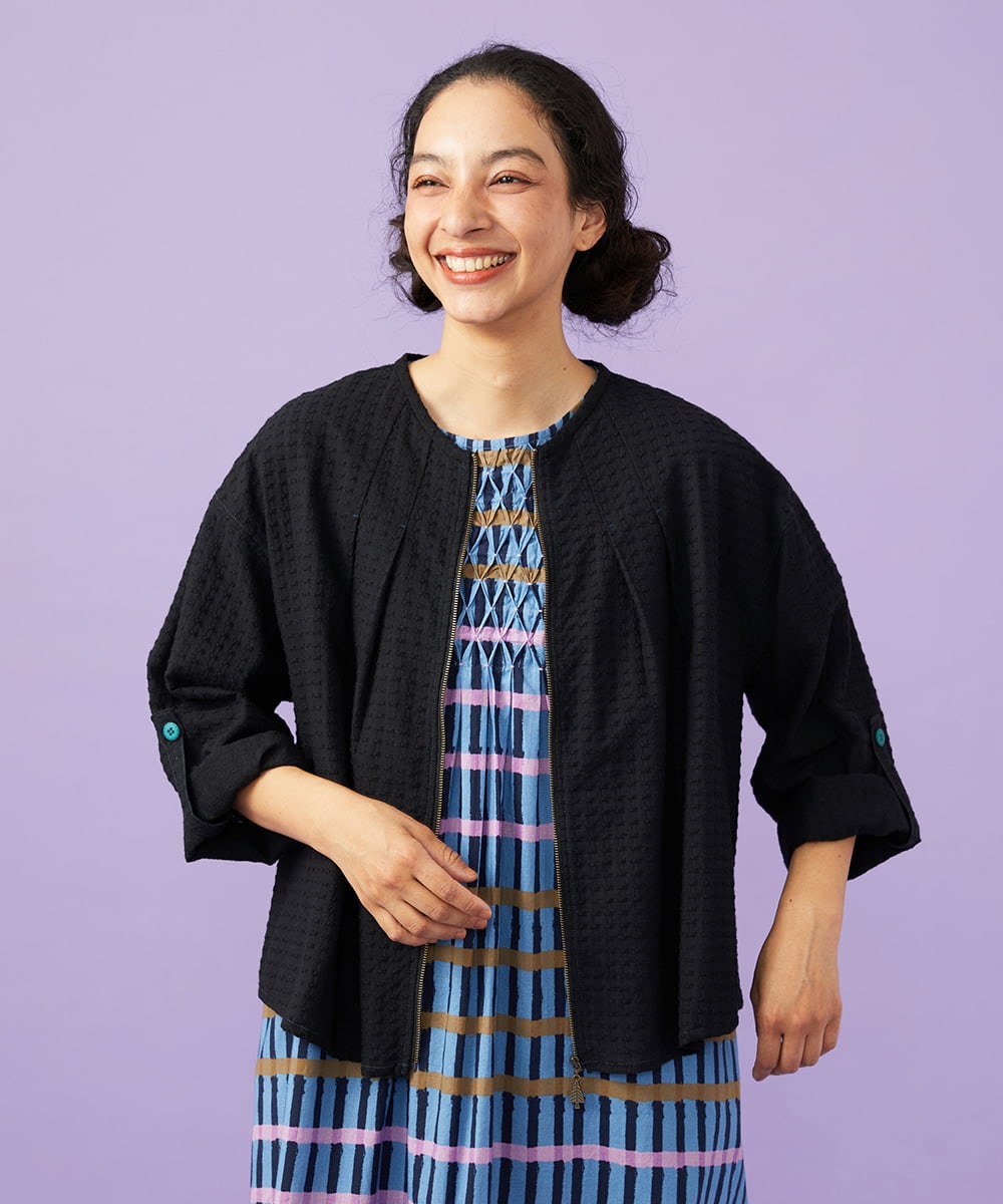 GJJFD35240 Jocomomola(ホコモモラ) Encrucijada ドビーノーカラージャケット ブラック