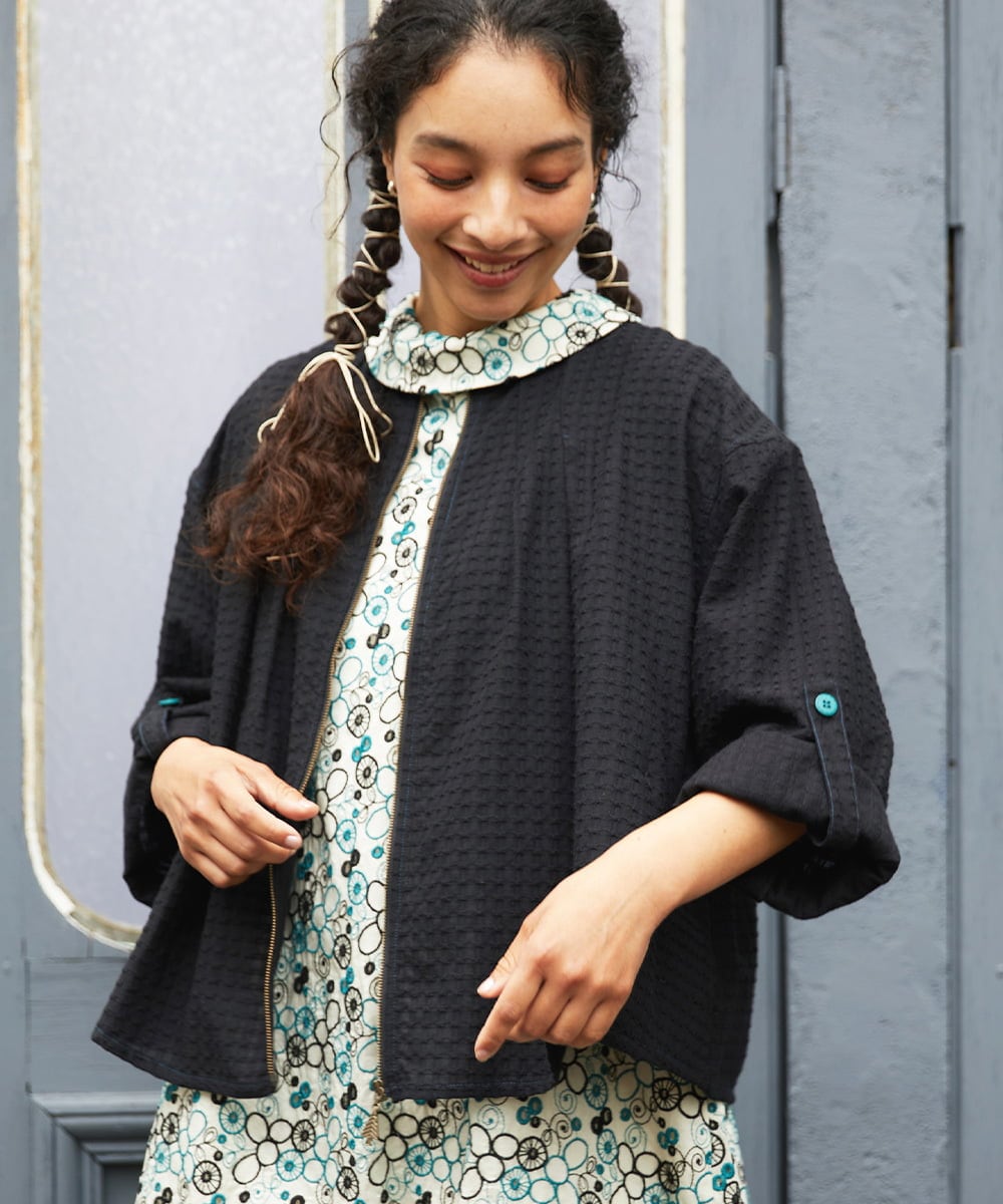 GJJFD35240 Jocomomola(ホコモモラ) Encrucijada ドビーノーカラージャケット ブラック