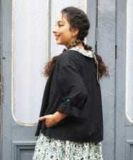 GJJFD35240 Jocomomola(ホコモモラ) Encrucijada ドビーノーカラージャケット ブラック