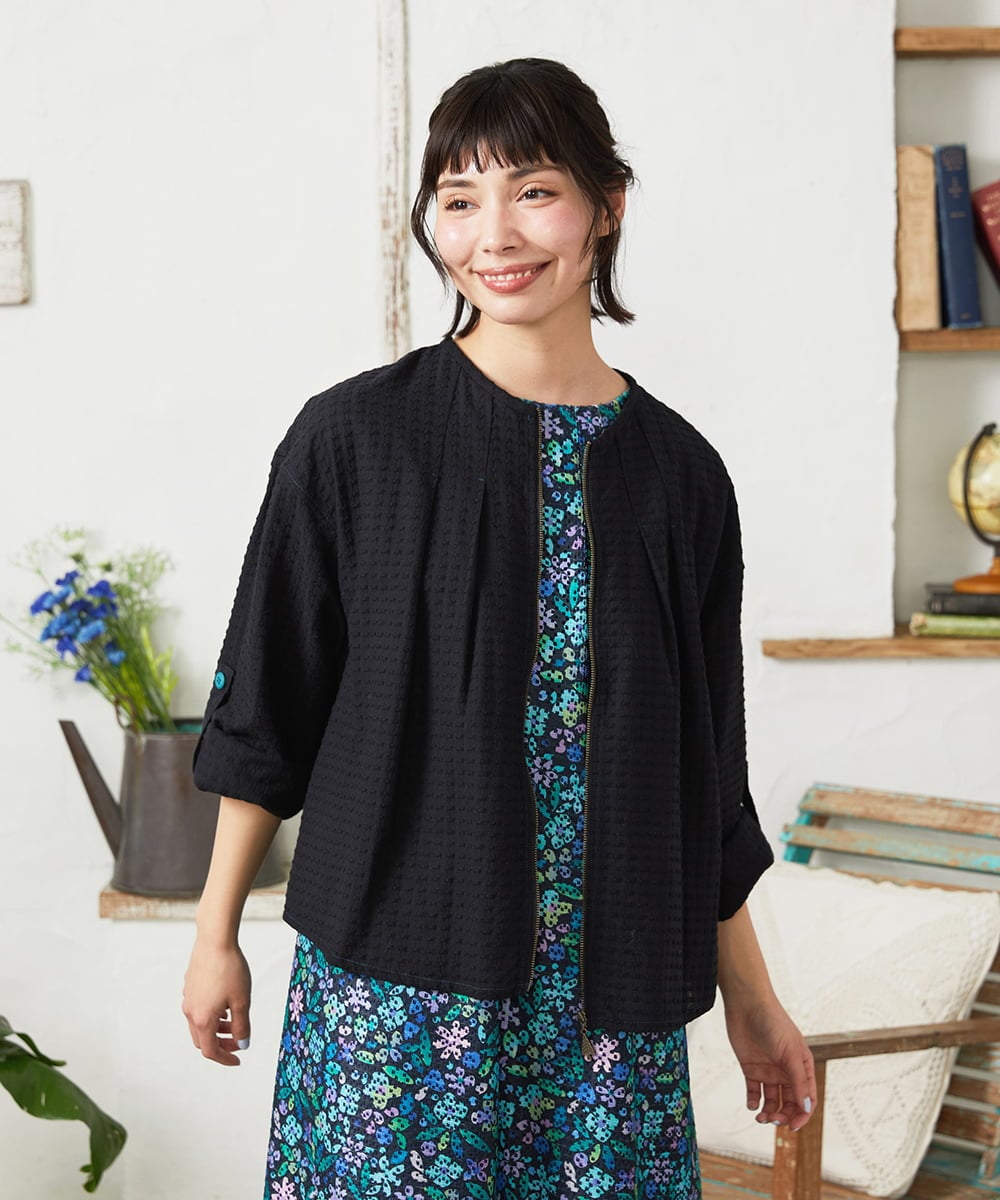 GJJFD35240 Jocomomola(ホコモモラ) Encrucijada ドビーノーカラージャケット ブラック