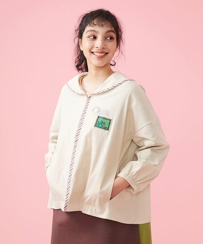 GJJFS01300  Sobres 封筒モチーフブルゾン