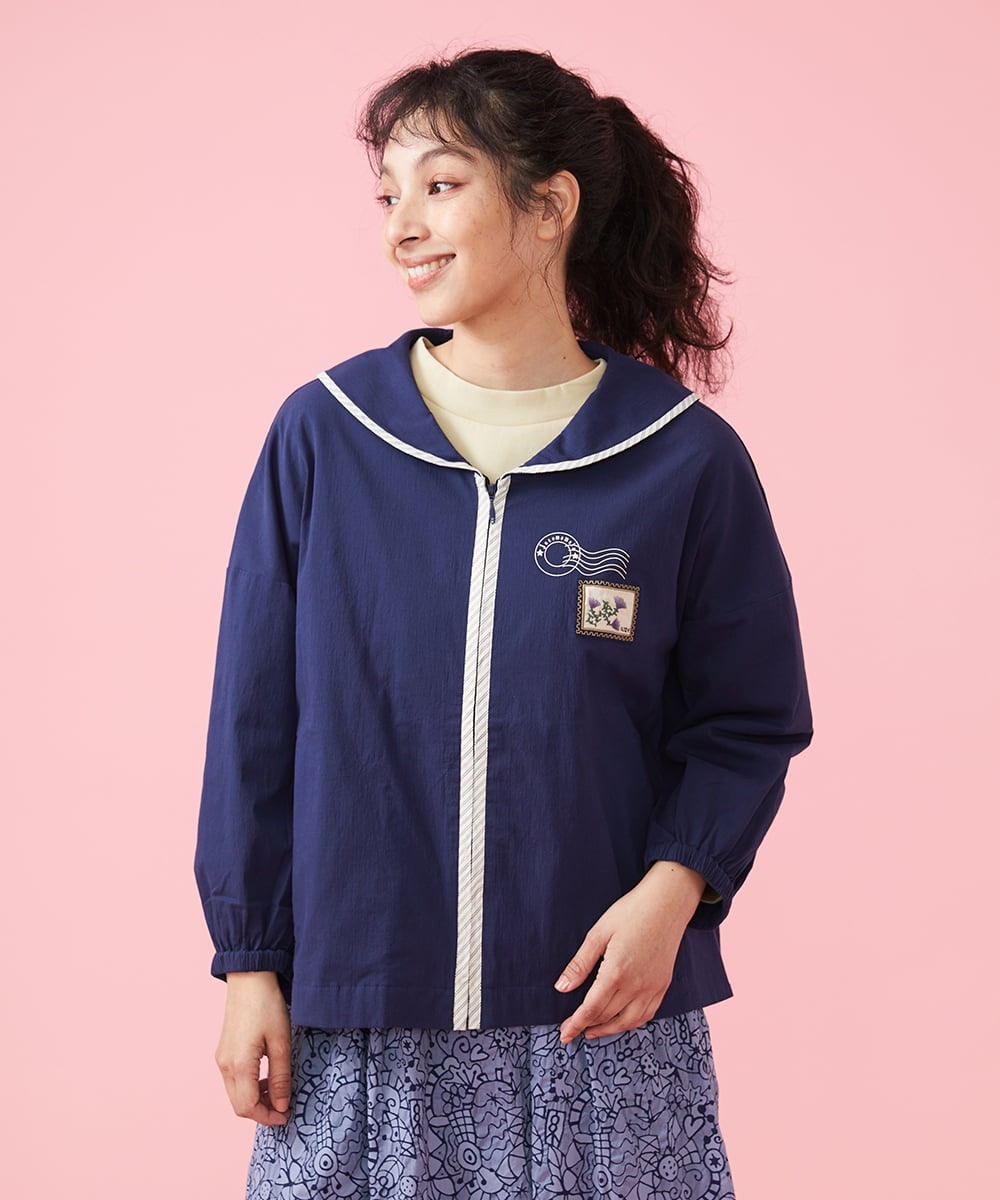 GJJFS01300 Jocomomola(ホコモモラ) Sobres 封筒モチーフブルゾン ベージュ