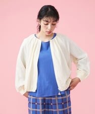 GJJFS34250 Jocomomola(ホコモモラ) Dia a dia ライトブルゾン アイボリー