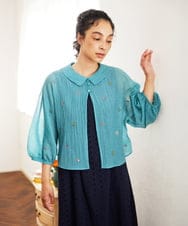 GJJHA51250 Jocomomola(ホコモモラ) テンセルシアーショートジャケット ライトブルー